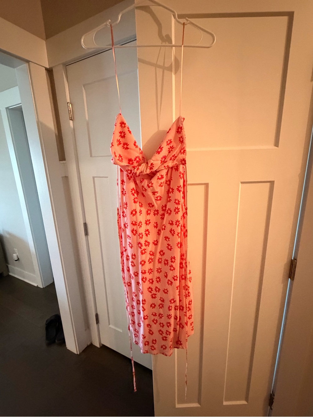 Bershka Pink Floral Slip Dress